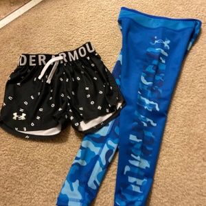 Under armour bundle shorts and leggings